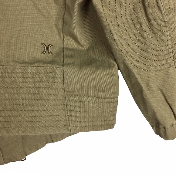 HURLEY Utility Jacket Moto Crop Canvas Asymmetrical Military Minimalist Small - Picture 7 of 12